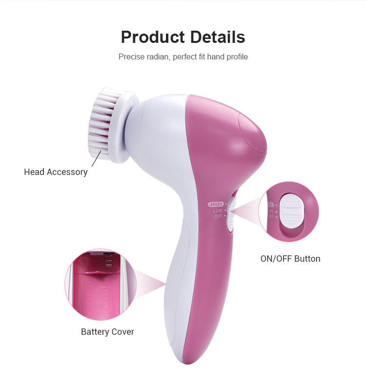 Technology product Portable massage device Electric face cleaning brush Face brush wash 5 in 1 beauty care massager